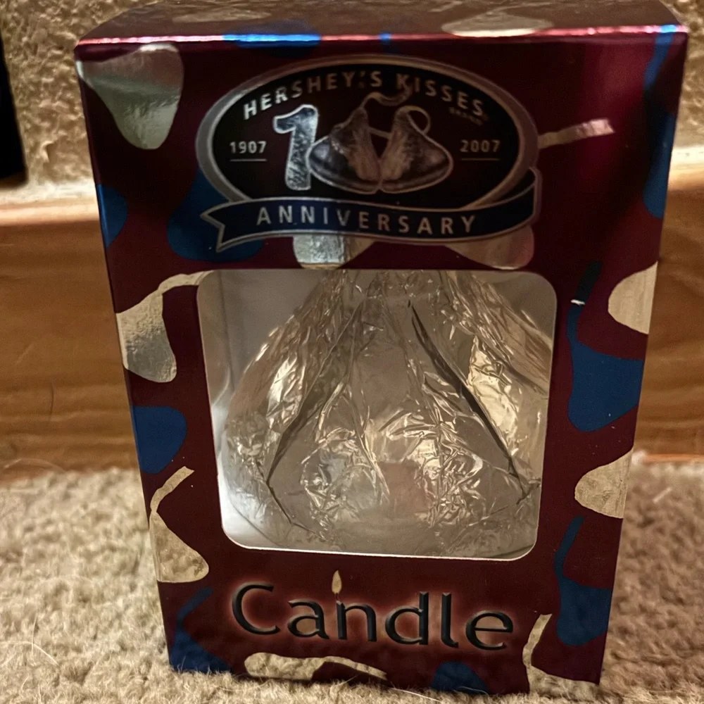 2007 100th Anniversary Silver Hershey Kiss Candle-NIB